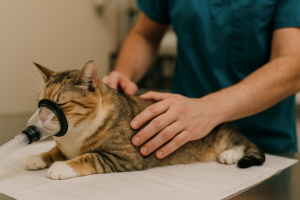Kat wordt onder narcose gebracht PetSecur